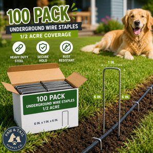 Heavy Duty Dog Fence Staples 100 Pack for Underground Wire 1/2 Acre