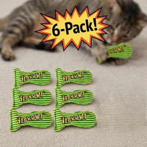 Yeowww Stinkies Stripes Catnip Toy 100% Organic Catnip USA Made 6-Pack