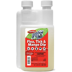 Martin's Flea Tick & Mange Dip 1 Pint Controls Fleas & Ticks Up To 4 Weeks