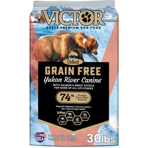 VICTOR Grain Free Yukon River Dog Food 30 lb High Protein Fish Recipe for All Life Stages Dogs