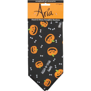 Aria Halloween Dog Bandana Pumpkin Bone Howl-O-Ween Pet Accessory 3-Pack
