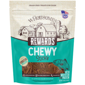 Wholesomes Rewards Whitefish Chewy Sticks Dog Treats Sensitive Stomachs 25 oz. 4-Pack