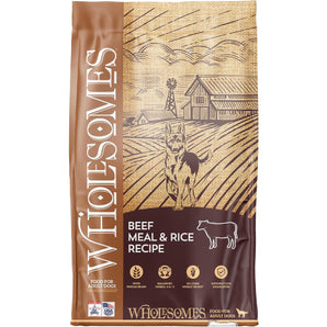 Wholesomes Beef Meal & Rice Adult Dry Dog Food 40lb Bag Whole Grain Recipe