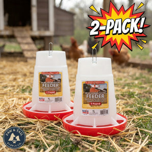 Little Giant Deluxe Poultry Feeder 3lb Hanging Chicken Feeder BPA-Free Plastic 2-Pack
