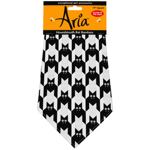 Aria Halloween Bat Houndstooth Dog Bandana One Size Pet Accessory 2-Pack