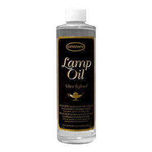 Crown Lamp Oil Ultra Refined Clear Unscented 20 oz for Oil Lamps w/ Metal Burners
