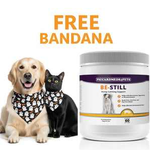 Piccardmeds4pets Be-Still Hemp Calming Chews 60ct for Dogs & Cats + FREE Bandana!