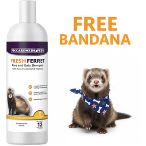 Piccardmeds4pets Fresh Ferret Aloe and Oats Shampoo 12 oz. + FREE Bandana!