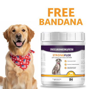 Piccardmeds4pets StrongFlex Joint Support Large Dogs 84ct + FREE Bandana!