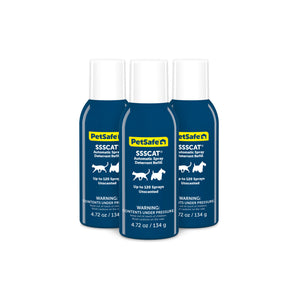 PetSafe SSSCAT Refill Canisters for Automatic Pet Deterrent Spray Pack of 3
