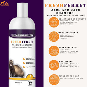 Piccardmeds4pets Fresh Ferret Aloe and Oats Shampoo 12 oz.
