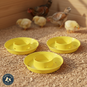 Little Giant 1 Quart Poultry Water Base 3-Pack Yellow, Chick Waterer Base