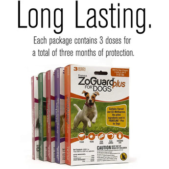 ZoGuard Plus Flea and Tick Drops for LG Dog 3 Months 45-88 lbs. ZoGuard