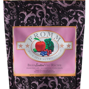 Fromm 4 Star Adult Grain-Free Beef Livattini Veg Dry Cat Food (4lb)