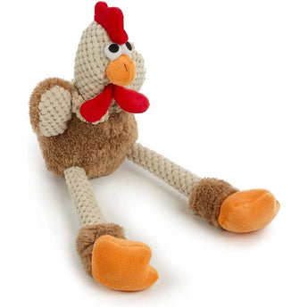 goDog Checkers Skinny Rooster Dog Toy w/Chew Guard Technology goDog