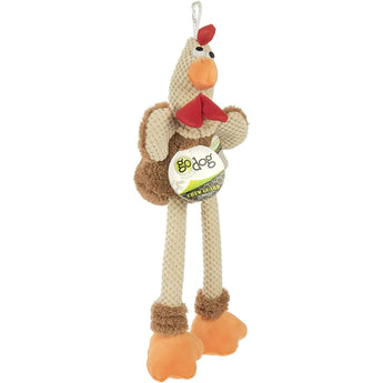 goDog Checkers Skinny Rooster Dog Toy w/Chew Guard Technology goDog