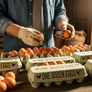 Little Giant Egg Cartons Solid Top 100% Recycled Paper Stackable 12-Pack