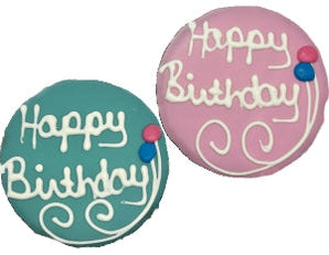 Puppy Dog Preppy Happy Birthday Round Cookie