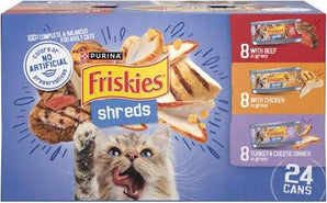 Purina Friskies Shreds Wet Cat Food Variety Pack 24ct