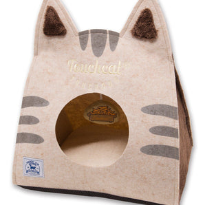 Touchcat ® 'Kitty Ears' Travel On-The-Go Folding Designer Fashion Pet Cat Bed House w/ Hanging Teaser Toy