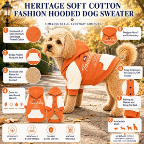 Touchdog 'Heritage' Soft-Cotton Fashion Dog Hoodie Sweater