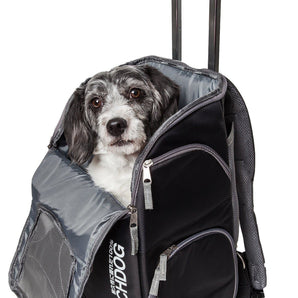 Touchdog ® 'Wuffle Duffle' 2-in-1 Wheeled Backpack Sporty Pet Carrier