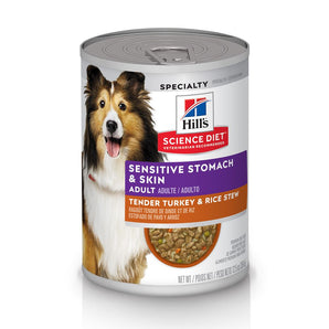 Science diet Chicken Adult Dog Sensitive Stomach & Skin Tender Turkey Rice Stew (12.5oz)