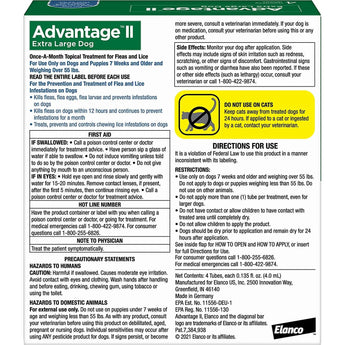 Advantage II Flea Prevention and Treatment XL Dogs Over 55lbs 4CT Bayer