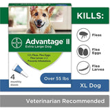 Advantage II Flea Prevention and Treatment XL Dogs Over 55lbs 4CT Bayer