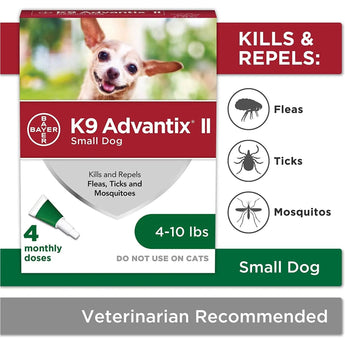 Bayer K9 Advantix II Flea Treatment for Small Dogs 4 Month Supply Bayer