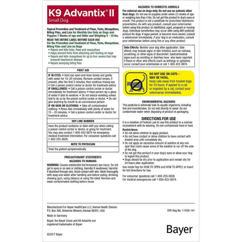 Bayer K9 Advantix II Flea Treatment for Small Dogs 4 Month Supply Bayer