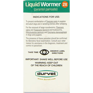 Durvet Liquid Wormer 2x for Puppies and Adult Dogs 2 oz. Durvet