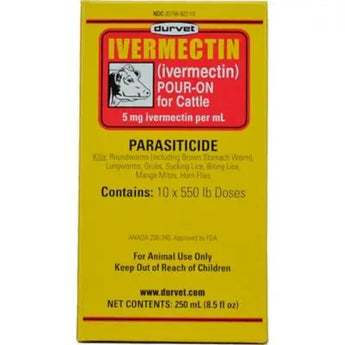 Durvet Pour On Parasiticide for Cattle 250mL 2-Pack Durvet