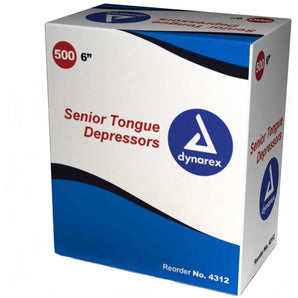 Dynarex Tongue Depressor Non Sterile Large Senior Size 6" 500/PK Dynarex
