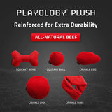 Playology Plush Squeaky Ball Dog Toy All-Natural Beef Scent, LG PLAYOLOGY