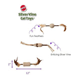 SPOT Naturals Silver Vine Cord/Stick Cat Toy Assorted, Medium SPOT