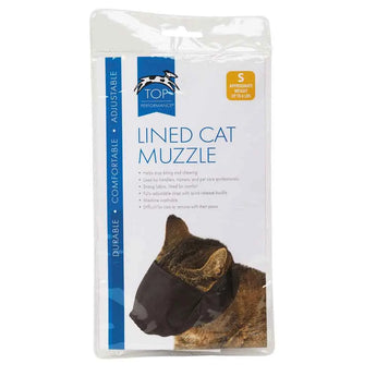 Top Performance Lined Nylon Cat Muzzles, Black Top Performance