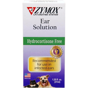 ZYMOX Otic Enzymatic Ear Solution for Dogs and Cats 1.25 oz. ZYMOX