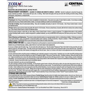 Zodiac Cat Breakaway Flea & Tick Collar 7 Months Protection Zodiac
