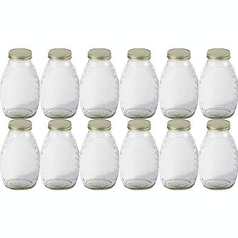 Little Giant Honey Jars With Glass Lid 16 Oz. 12-Pack Little Giant