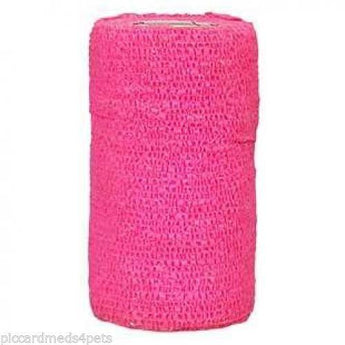 Wrap-It-Up 4" Self Cohesive Flexible Bandages Pets Animals & Humans 18CT, Pink Piccardmeds4pets.com